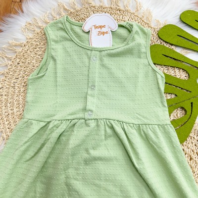 Vestido Ana Bola com Botões - Verde 